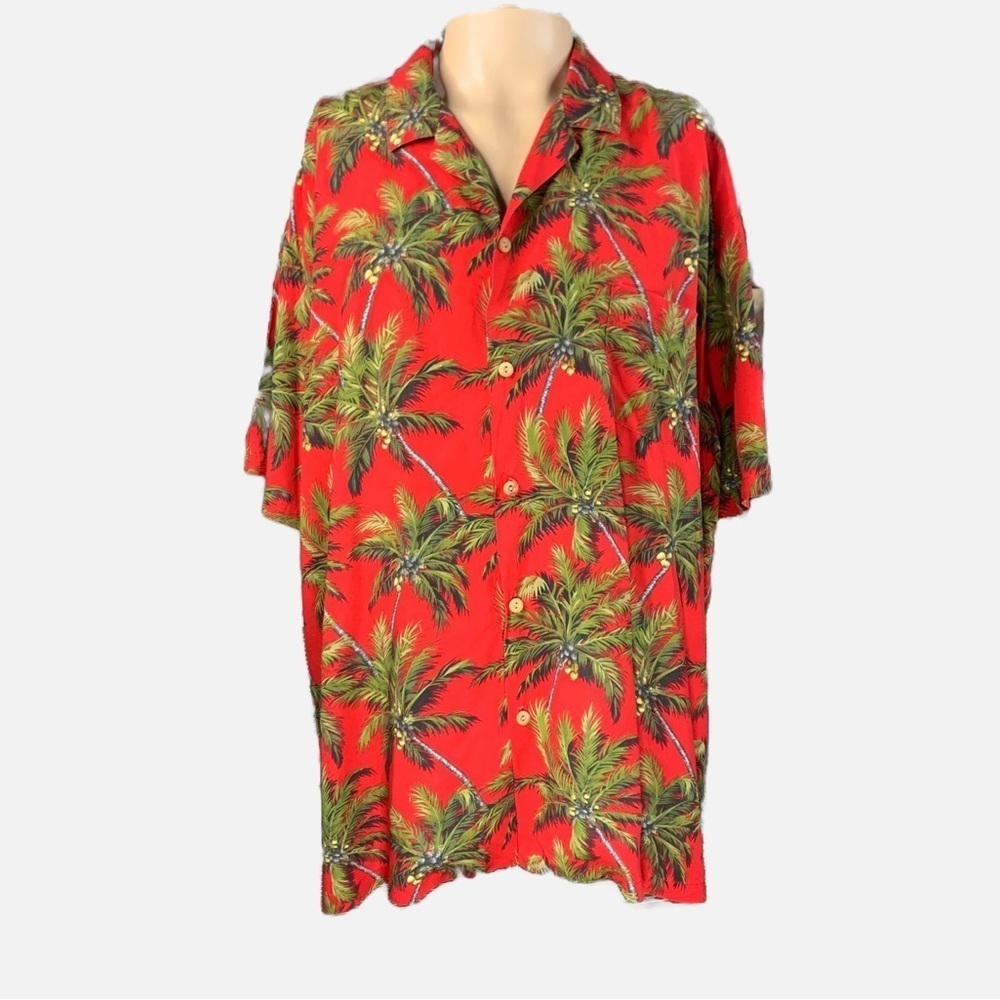 Paradise Found Hawaiian Shirt 2XL Vintage Coconuts Palm Trees Honolulu